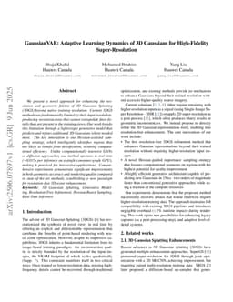 GaussianVAE: Adaptive Learning Dynamics of 3D Gaussians for High-Fidelity Super-Resolution