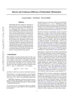 Discrete and Continuous Difference of Submodular Minimization