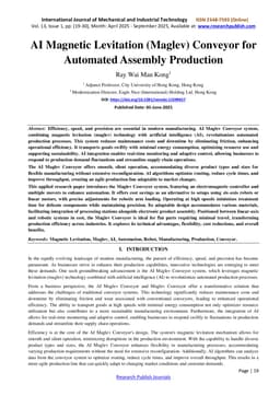 AI Magnetic Levitation (Maglev) Conveyor for Automated Assembly Production
