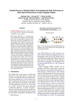Hateful Person or Hateful Model? Investigating the Role of Personas in Hate Speech Detection by Large Language Models