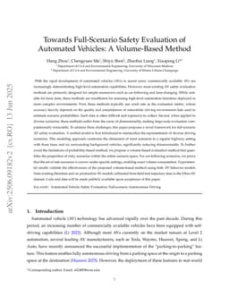 Towards Full-Scenario Safety Evaluation of Automated Vehicles: A Volume-Based Method