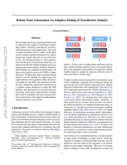 Robust Noise Attenuation via Adaptive Pooling of Transformer Outputs
