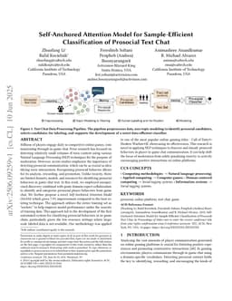 Self-Anchored Attention Model for Sample-Efficient Classification of Prosocial Text Chat