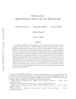 Metritocracy: Representative Metrics for Lite Benchmarks