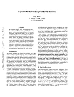 Equitable Mechanism Design for Facility Location