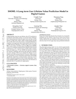 SHORE: A Long-term User Lifetime Value Prediction Model in Digital Games