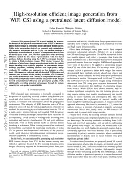 High-resolution efficient image generation from WiFi CSI using a pretrained latent diffusion model