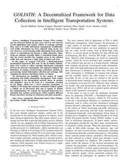 GOLIATH: A Decentralized Framework for Data Collection in Intelligent Transportation Systems