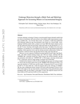 Underage Detection through a Multi-Task and MultiAge Approach for Screening Minors in Unconstrained Imagery