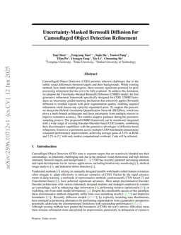 Uncertainty-Masked Bernoulli Diffusion for Camouflaged Object Detection Refinement