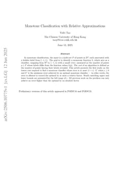 Monotone Classification with Relative Approximations