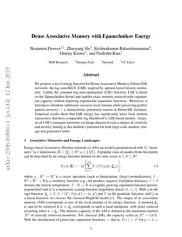 Dense Associative Memory with Epanechnikov Energy