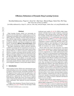 Efficiency Robustness of Dynamic Deep Learning Systems