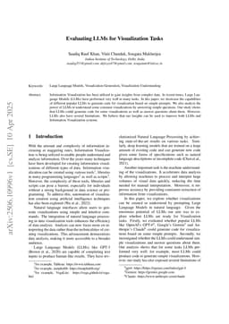 Evaluating LLMs for Visualization Tasks