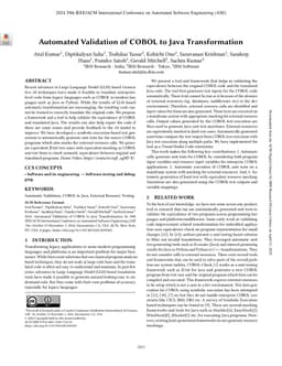 Automated Validation of COBOL to Java Transformation