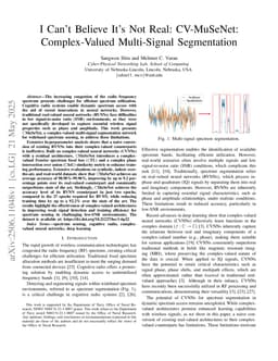 I Can't Believe It's Not Real: CV-MuSeNet: Complex-Valued Multi-Signal Segmentation