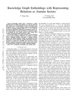 Knowledge Graph Embeddings with Representing Relations as Annular Sectors