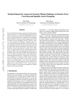 Technical Report for Argoverse2 Scenario Mining Challenges on Iterative Error Correction and Spatially-Aware Prompting