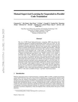 Mutual-Supervised Learning for Sequential-to-Parallel Code Translation