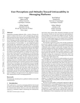 User Perceptions and Attitudes Toward Untraceability in Messaging Platforms