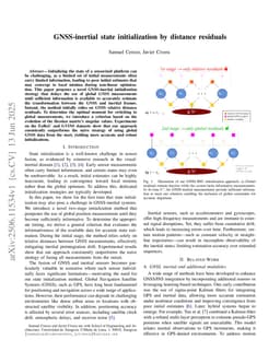 GNSS-inertial state initialization by distance residuals