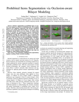 Prohibited Items Segmentation via Occlusion-aware Bilayer Modeling