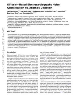 Diffusion-Based Electrocardiography Noise Quantification via Anomaly Detection