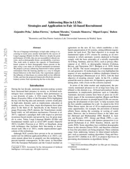 Addressing Bias in LLMs: Strategies and Application to Fair AI-based Recruitment