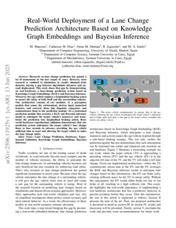 Real-World Deployment of a Lane Change Prediction Architecture Based on Knowledge Graph Embeddings and Bayesian Inference