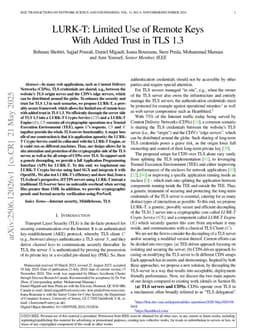 LURK-T: Limited Use of Remote Keys With Added Trust in TLS 1.3