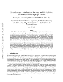 From Emergence to Control: Probing and Modulating Self-Reflection in Language Models