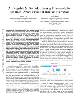 A Pluggable Multi-Task Learning Framework for Sentiment-Aware Financial Relation Extraction