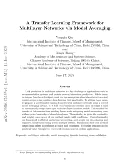 A Transfer Learning Framework for Multilayer Networks via Model Averaging