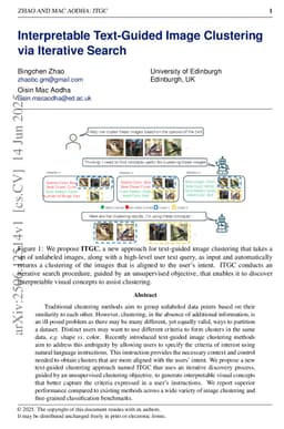 Interpretable Text-Guided Image Clustering via Iterative Search