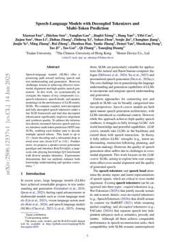 Speech-Language Models with Decoupled Tokenizers and Multi-Token Prediction