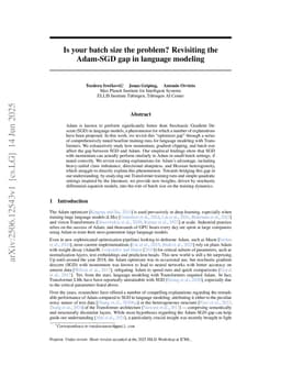 Is your batch size the problem? Revisiting the Adam-SGD gap in language modeling