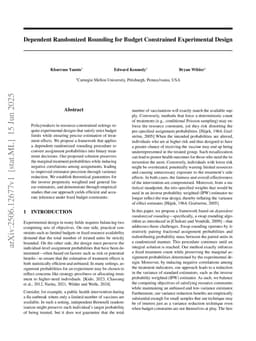Dependent Randomized Rounding for Budget Constrained Experimental Design