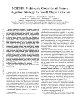 MGDFIS: Multi-scale Global-detail Feature Integration Strategy for Small Object Detection