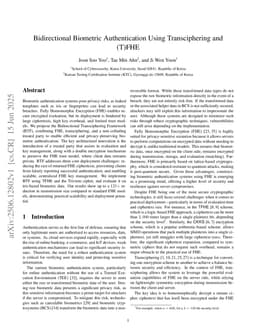 Bidirectional Biometric Authentication Using Transciphering and (T)FHE