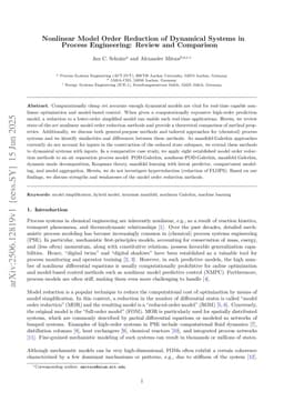 Nonlinear Model Order Reduction of Dynamical Systems in Process Engineering: Review and Comparison