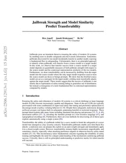 Jailbreak Strength and Model Similarity Predict Transferability
