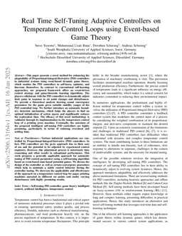 Real Time Self-Tuning Adaptive Controllers on Temperature Control Loops using Event-based Game Theory