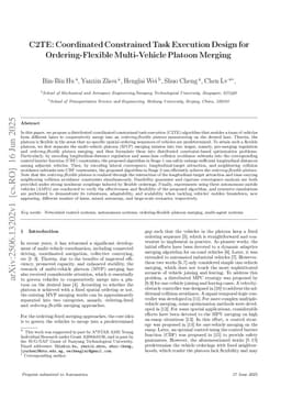 C2TE: Coordinated Constrained Task Execution Design for Ordering-Flexible Multi-Vehicle Platoon Merging