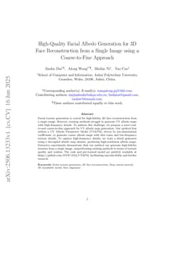 High-Quality Facial Albedo Generation for 3D Face Reconstruction from a Single Image using a Coarse-to-Fine Approach