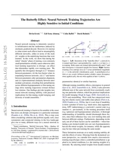 The Butterfly Effect: Neural Network Training Trajectories Are Highly Sensitive to Initial Conditions