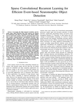Sparse Convolutional Recurrent Learning for Efficient Event-based Neuromorphic Object Detection