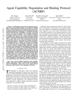 Agent Capability Negotiation and Binding Protocol (ACNBP)