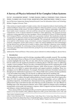 A Survey of Physics-Informed AI for Complex Urban Systems