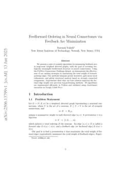 Feedforward Ordering in Neural Connectomes via Feedback Arc Minimization
