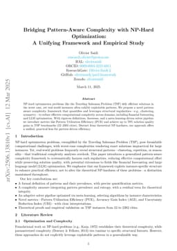 Bridging Pattern-Aware Complexity with NP-Hard Optimization: A Unifying Framework and Empirical Study